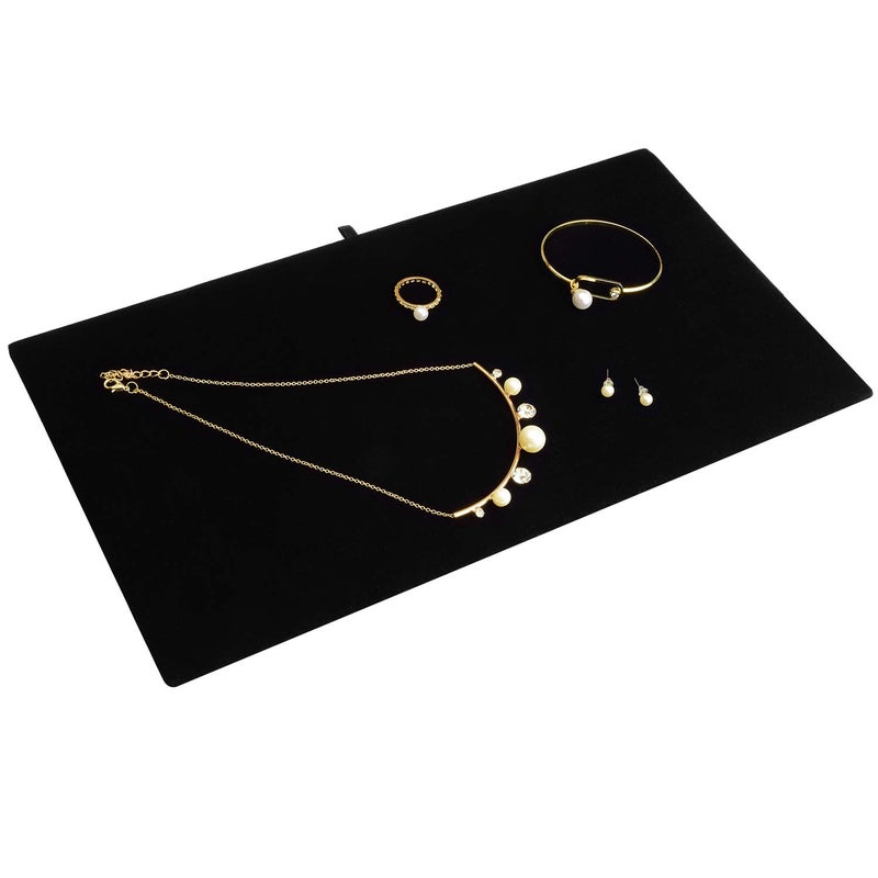 MOOCA 6 Pcs Set Jewelry Display Tray Pad Jewelry Display Tray Insert Accessory for Jewelries, 14 W x 7 1/2 D in, Black Velvet - Image 4